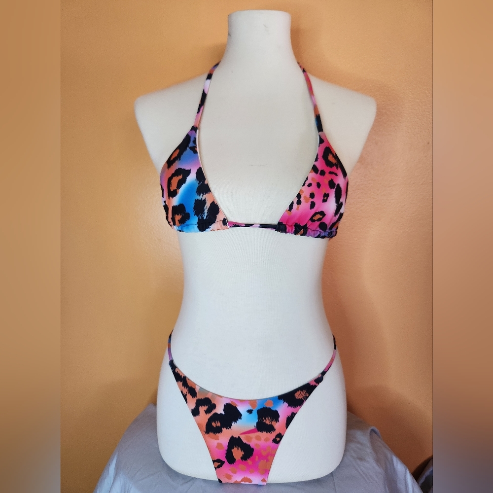Leopard String Bikini with Sarong Size S